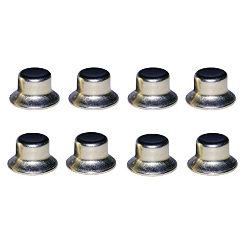 Kastlite Nickel Stamped Finial 8 Pack | 1/2" Tall Nickel Plated Steel | Threaded 1/4-27 | Elegant Shade Holder For Lamp Harp Tops #TOP19