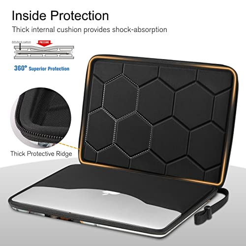 Image of FINPAC Hard Laptop Sleeve Case for 13-inch MacBook Air M3 M2 M1 2024, 14-inch MacBook Pro M3 /M2 /M1 A2918 A2992 A2779 A2442, Waterproof Case for Dell, Surface Laptop, HP, Acer, Cloudy Marble