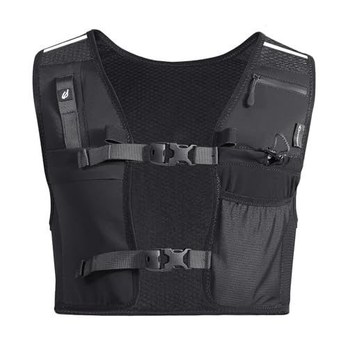 MYCARBON Chaleco de Correr Hombre y Mujer Transpirable con Soporte para Teléfono Chaleco Hidratación Trail Running Reflectante 7 Bolsillos Ultraligero Secado Rápido Mochila Ajustable