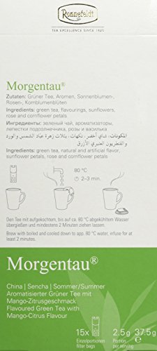 Ronnefeldt Morgentau joy of tea - Grüntee mit Mango - Zitrusgeschmack, 2er Pack