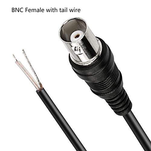 MEIRIYFA Pigtail Cable Bare Wire, Female BNC Connector Plug with Open End Wire for CCTV Camera Terminal Adapter (5pcs) - Image 2