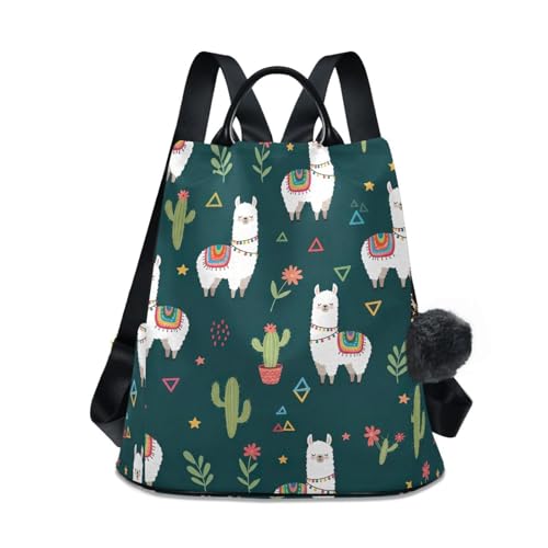 Sac à dos lamas blancs pour femmes idéal pour vos sorties urbaines quotidiennes avec ses poches