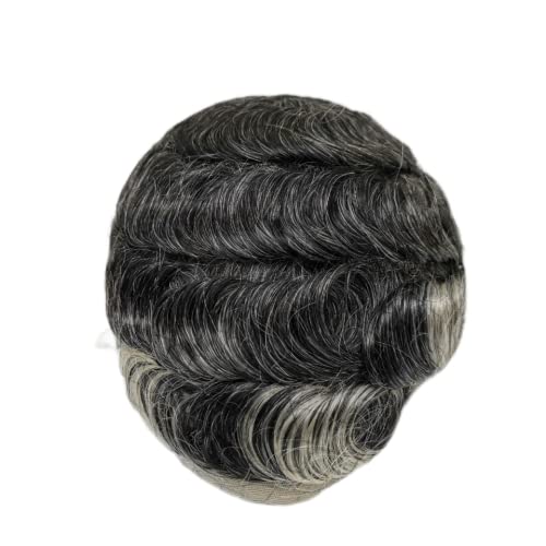 Miniatura 3 de YANAHAIR Toupee para hombres y hombres, piezas de cabello para hombre, sistema de reemplazo de prótesis onduladas de tupé, 100% cabello humano real