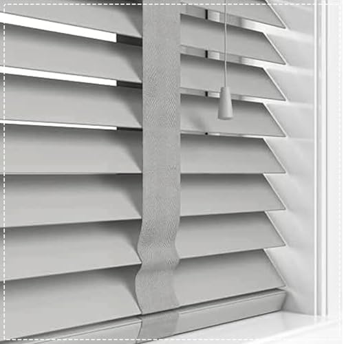 Persiana de madera auténtica gris con lamas horizontales decorativas de alta resistencia