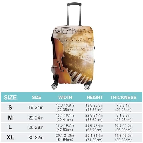 Housse de bagage simple violon notes musique lavable pour valise - 2