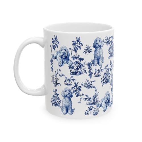 Taza de café Dog French Toile 11oz de cerámica miniatura 1