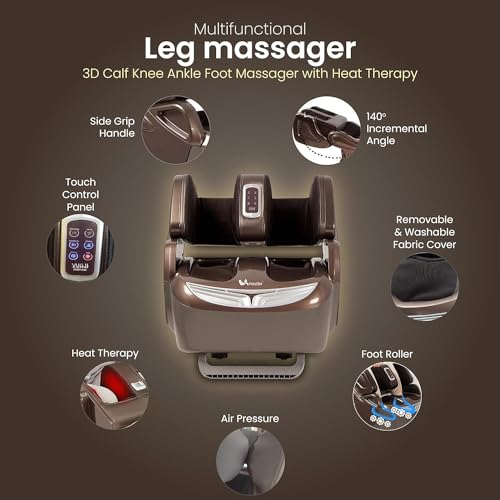 Image of Apollon 868 /416 Leg, foot, Thigh & Knee Massager, For Pain Relief Heating Therapy With 3 Level of Intensity 40 Kind of Different Massage Combination With 360 full Wrap Airbags, Corded Electric(Brown)