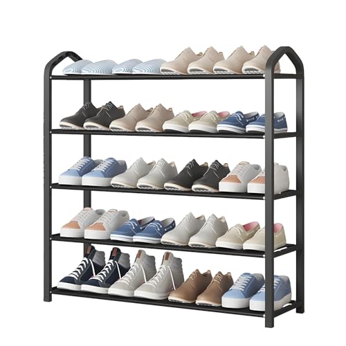 Étagère à chaussures durable en métal stable et 5 niveaux modulables