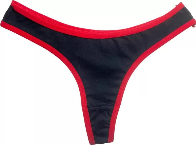wow zn fashion Women's Thongs Black red Border-picture-11