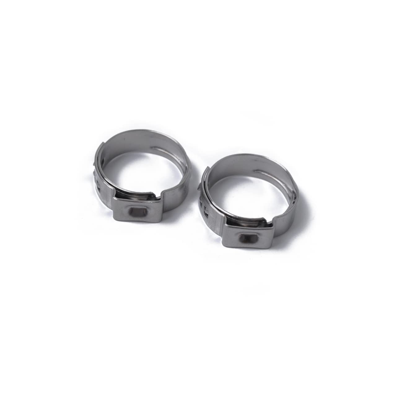 NAMOARLY 10 Pcs 304 Tube Clamp Hose Fitting Hose Connections Hose Clamp Soft Pipe Clamp Hose Clip Hose Ear Clip Range Hood Oil Catcher Hose Connectors Silver