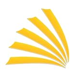 PATIKIL Arrows Vanes 4 Inch, 25 Pack Left Wing Arrow Feather Turkey Fletching Archery Accessories for DIY Target Shooting Hunting, Yellow