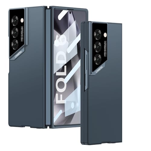 Image of Midkart Matte Cover Compatible with Samsung Galaxy Z Fold 6 Release 2024 Ultra Thin Hard PC with Front Glass Case Glossy Camera Protection, Grey Green