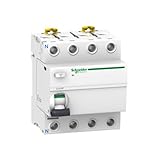 Número de polos: 4P Schneider Electric A9R14491 iID Interruptor Diferencial, Clase AC, 4P, 100A, 300mA, 73.5mm x 72mm x 91mm, Blanco