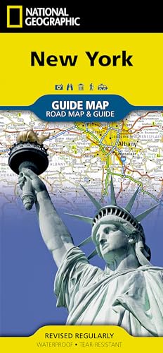 New York State Guide Map by National Geographic – Waterproof Road...