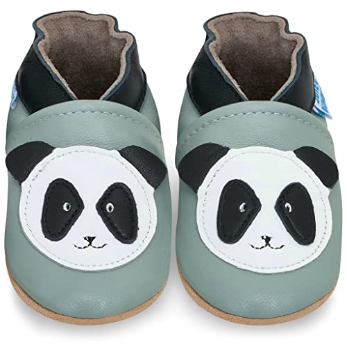 Juicy Bumbles Chausson Bebe Fille Chaussons Cuir Souple Bébé Panda 12-18 Mois