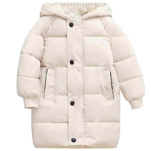 KAGAYD Winter Long Coats for Kids Boys Girls Toddler Thicken Puffer Down Jacket with Hoods Warm Cozy Outerwear