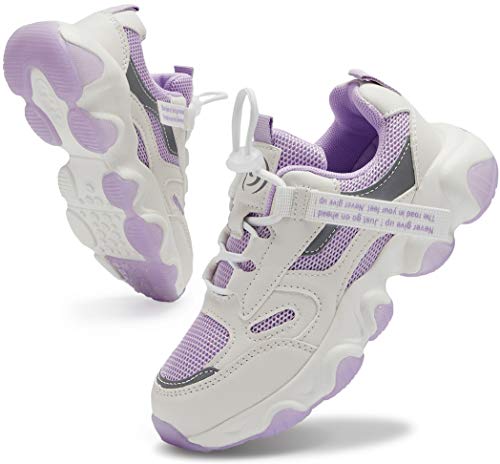 Comfortable Light Kids School Shoes Purple Size 2