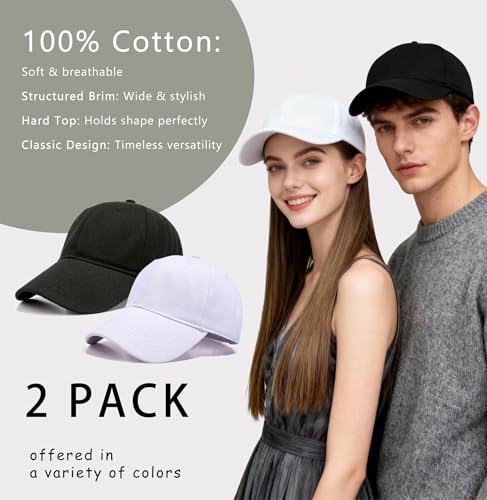 2 Pack Gorras de Béisbol de Algodón para Mujer miniatura 2