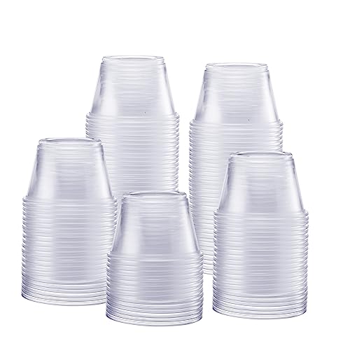 Comfy Package [250 Count - 4 oz. Plastic Disposable Portion Cups, Souffle Cups,, Clear