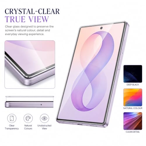 Image of ArmourPro Borderless Tempered Glass for Samsung Galaxy Z Fold 8, Pack of 2 Clear Screen Protector with Anti-Dust Speaker Mesh, 9H Anti-Scratch, HD Clarity, Case Friendly, Easy Installation Kit