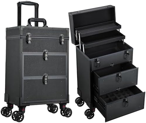 Trolley Make Up 2 Large Drawers Briefcase Tricks with Wheels Trol...