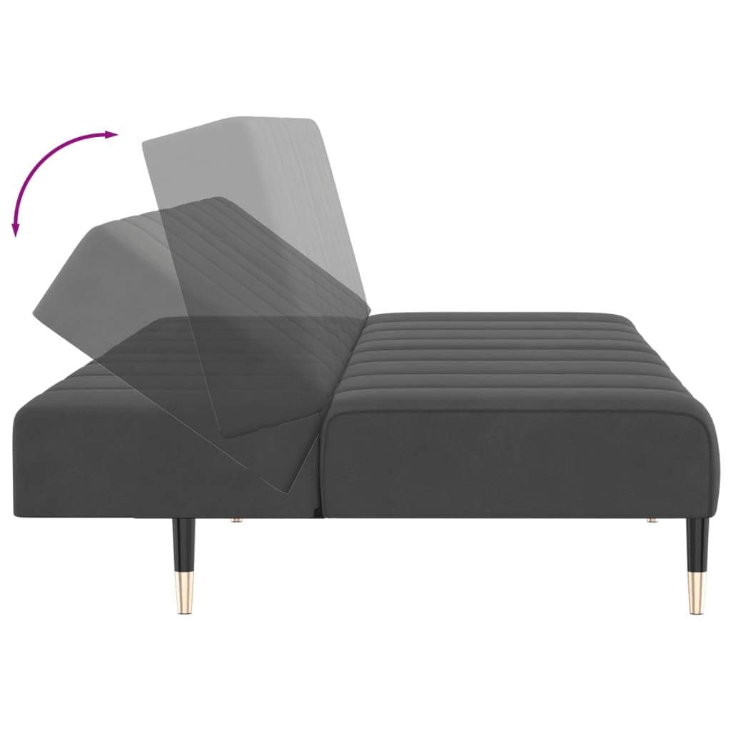 sofás de Dos plazas,Sofa 120 cm,Sofa Cama Dos plazas,Sofá Cama de 2 plazas Terciopelo Gris oscuroAdecuado para salón, Dormitorio