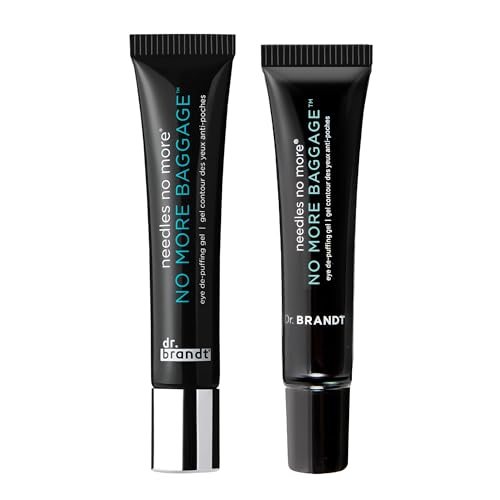 Dr. Brandt Needles No More, No More Baggage Bundle - Minimizes Under-Eye Bags, Puffiness & Dark Circles - Full (0.5 oz) + Travel Size (0.25 oz)