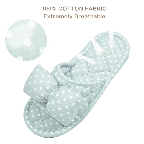 Floral Velvet House Slippers for Women, Lightweight Open Toe Washable Portable Foldable Comfortable Guest Hotel Travel Airplane Spa Slippers3