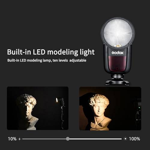 Image of Godox V1-C Flash for Canon, V1C 76Ws 2.4G Wireless TTL Flash Speedlite | 1 /8000 HSS, 1.5s Recycle, 480 Full Power Flashes, Rechargeable Battery, GODOX V1 C V1C Round Head Camera Flash Speedlight