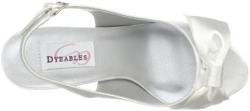 Dyeables Women's Faye Open-Toe Pump,White Satin,8 B US | Image 4