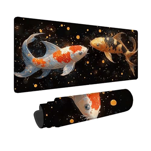 Tapis de souris XXL 150x80cm jaune poisson, une idée cadeau utile pour joueur et bureau