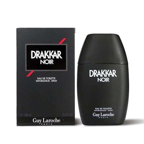 Drakkar Noir By Guy Laroche – Original Vintage Designer Fragrance Blend For Men – Fresh, Classic Evening Scent – Long Lasting Amber Fougere Aroma With Spicy Citrus Notes – 3.4 Oz EDT Spray
