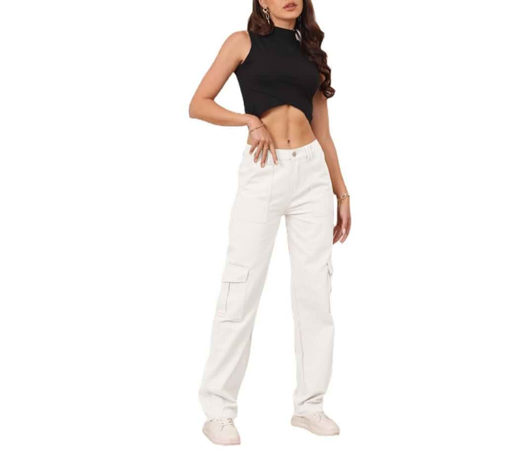 THWEI Cargo Pants for Women High Waisted Casual Pants Y2K Streetwear with 6 Pockets Cargo · Regular