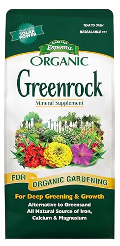 Espoma Organic Greenrock All-Natural Mineral Supplement and Fertilizer for Organic Gardening. for Flowers Vegetables Trees & Shrubs. 7 lb. Bag Pack of 1