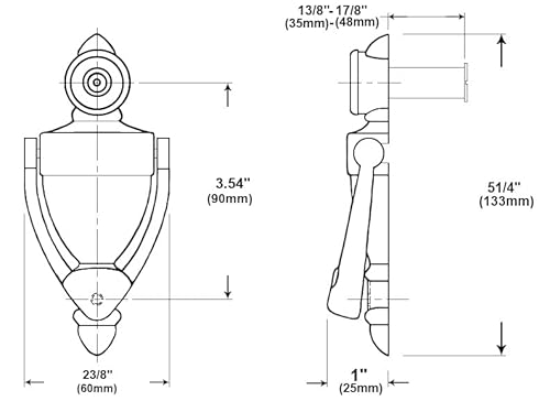 image for QCAA Door Knocker with 180 Degree Viewer, Zinc Die-Cast Construction 5
