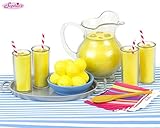 Lemonade Doll Food Play Specialty Serving Set, Includes Doll Pitcher, Doll Serving Tray, Bowl of...