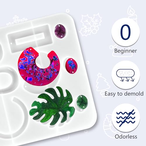 IGaiety Resin Kits for Jewelry Making Silicone Molds Starter Kit 278 pcs Bundle with Epoxy Resin Silicone Mold Art for DIY Jewelry Earring Keychain Necklace Rings Making Adults Beginners - Thumbnail 7