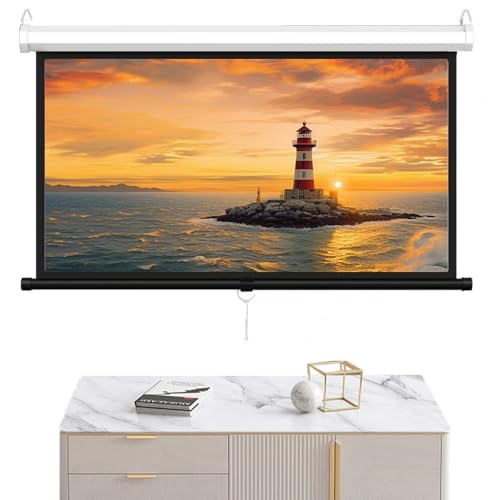 Pantalla de proyección retráctil 72 pulgadas 16:9 HD con bloqueo automático