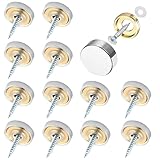 NIYATA Dekorative Schraubenabdeckungen für Spiegel, gebürsteter Edelstahl, 10 mm, Schraubkappen für Badezimmer, Möbel, Schränke und Werbetafeln, 12 Stück