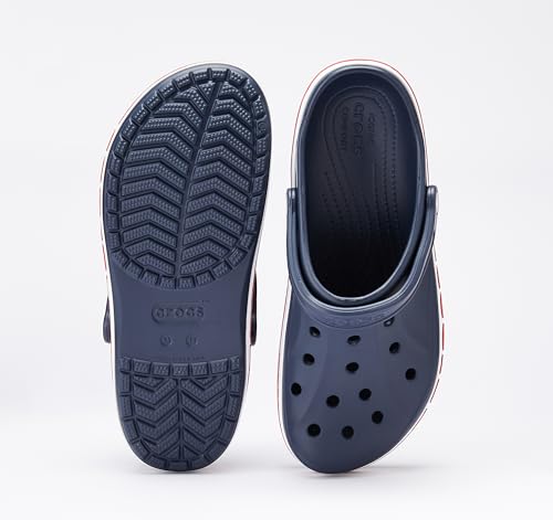 Image of crocs Unisex Adult Bayaband Clogs, Navy /Pepper, 10 UK Men / 12 UK Women