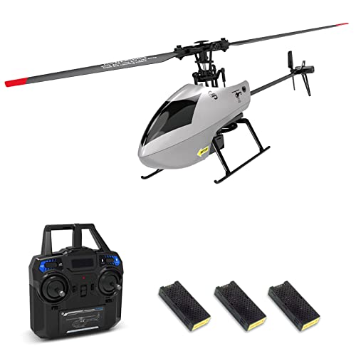 GoolRC C129 V2 RC Helicopter, 4 Channel Remote Control Helicopter with 6-Axis Gyro, 2.4GHz RC Aircraft with 3D Flips, Altitude Hold, One Key Take Off/Landing and 3 Batteries for Adults and Beginners
