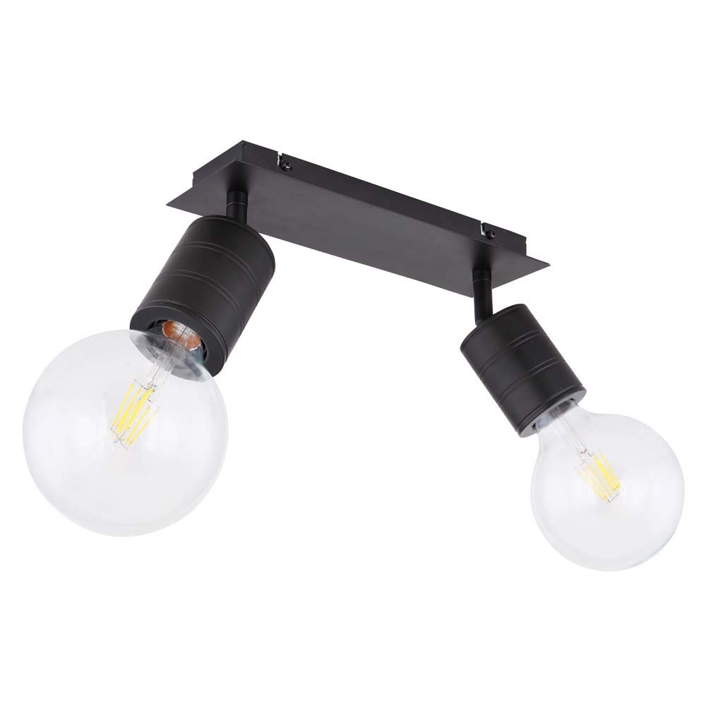 Lampada da soffitto con faretti mobili, in alluminio, colore: nero, per camera da letto, ufficio