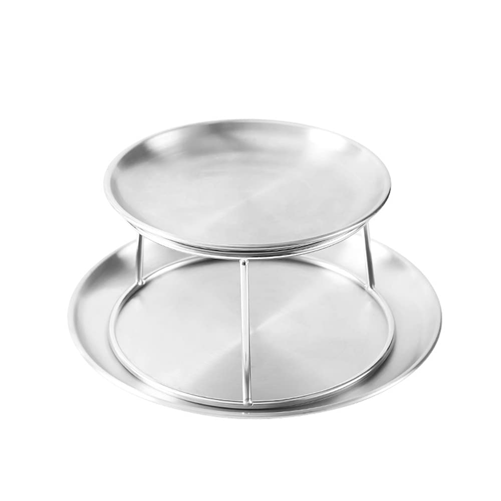 CTRLZS Seafood Plate Set Double Stainless Steel Snack Plate Afternoon Tea Cake