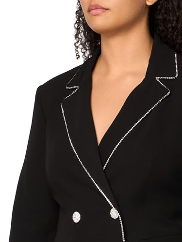 KARL LAGERFELD Women's Embellished Trim Long Sleeve Split Cuff Blazer Dress3