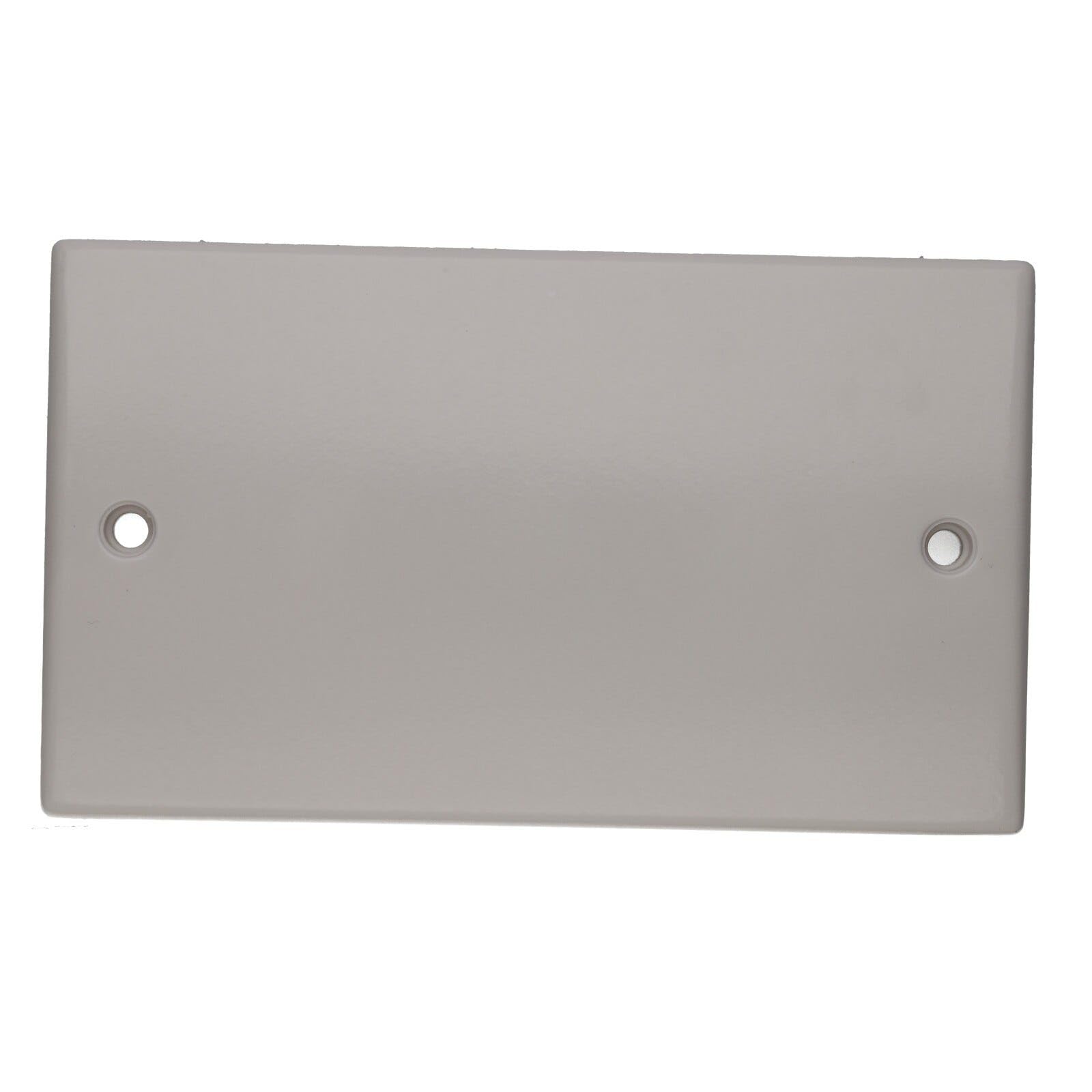 Kenable 2 Gang Blanking Plate Cover Curved Edge Rounded Faceplate White 5054338112619
