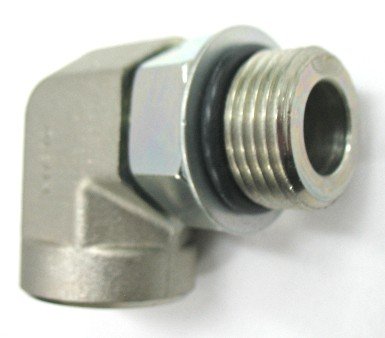 AF 6815-04-04-1/4 Male O-Ring Boss (7/16''-20 Threads) X 1/4 Female O-Ring Boss (7/16''-20 Threads) 90 Elbow