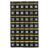 Numbered Classroom Pocket Chart for Phones Calculator, Classroom Phone Holder Hanging Closet Holder Hanging Wall Door Organizer Phone Pocket Holder for Classroom (Grey 42 Pockets)