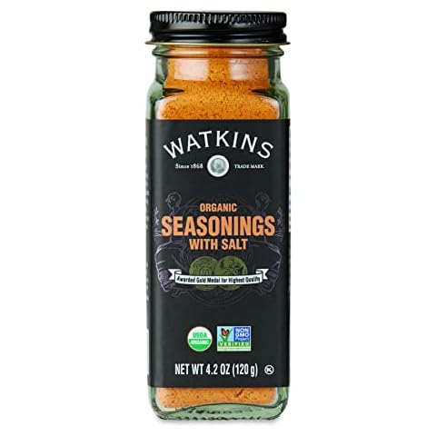 Watkins Gourmet Organic Spice Jar, Seasonings With Salt Cover