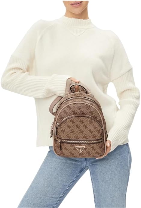 GUESS Women's Manhattan Backpack, Latte Logo, One Size Fashion