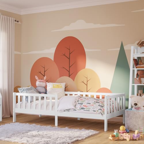 Bellabino Vere Kinderbett 90x200 cm – Montessori Bett mit Rausfallschutz...